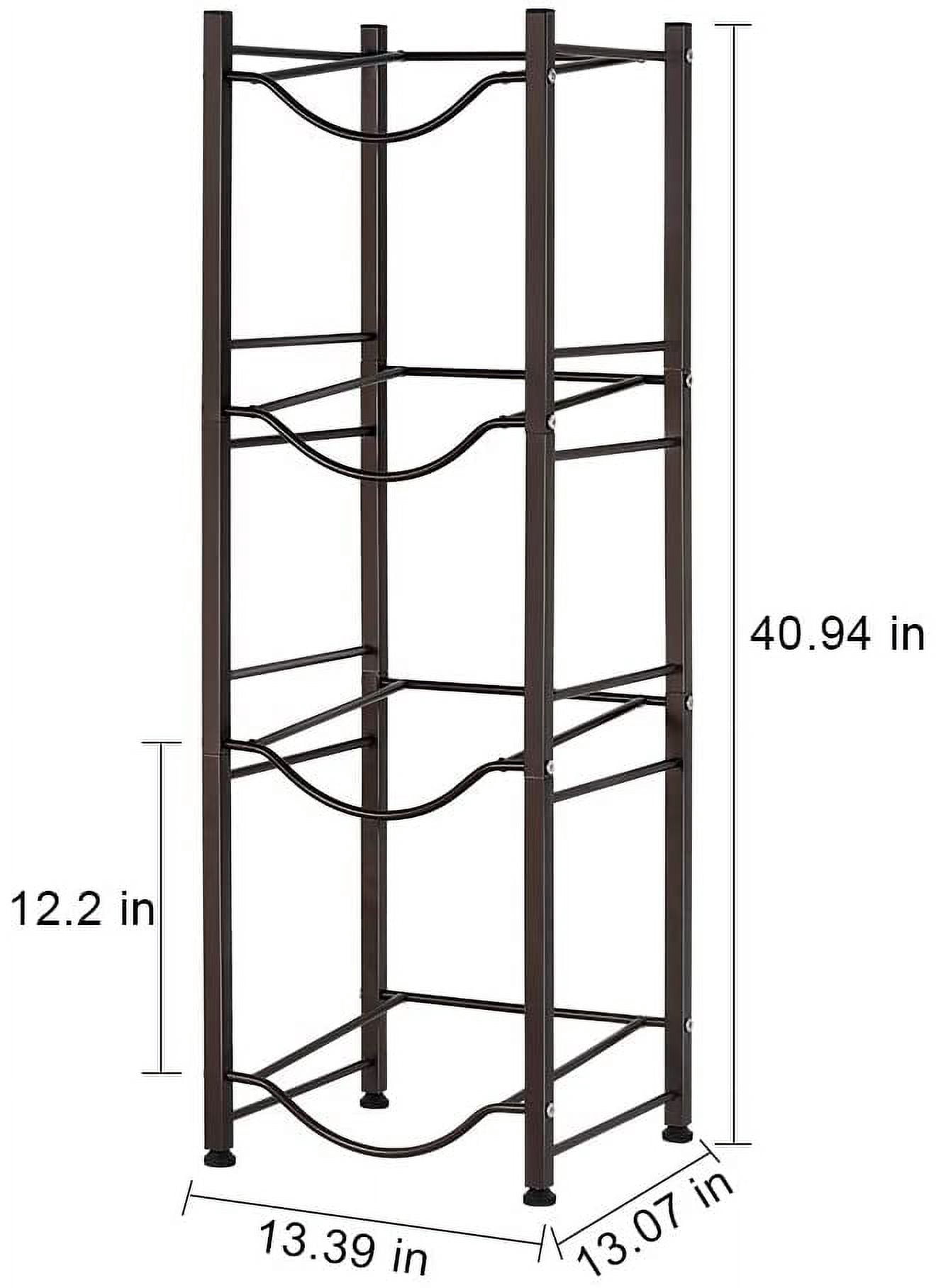 4 Tier Dark Brown Water Cooler Jug Rack, 5 Gallon Water Jug Holder Heavy Duty Storage Rack