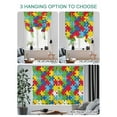 thumbnail image 4 of Colorful Geometric Tie Up Curtains for Windows 45 Inch Length Balloon Curtains Kitchen Adjustable Balloon Window Shade Cartoon Funny Abstract Texture Tie Up Valance Bathroom Curtain Window 52"x45", 4 of 6