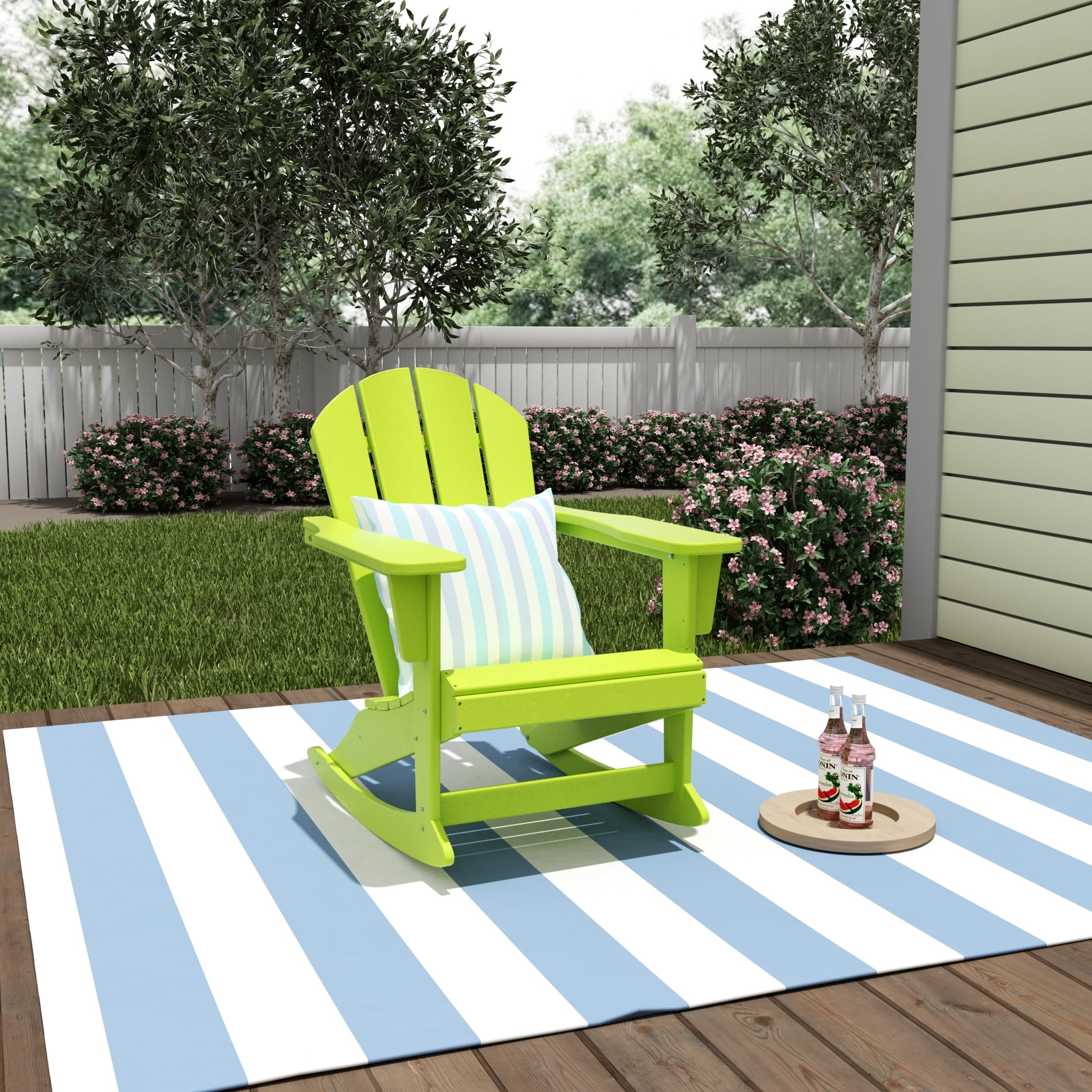 Polytrends  Laguna Hdpe All Weather Outdoor Patio Rocking Chair Lime Green
