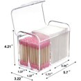 thumbnail image 2 of Qtip Holder Dispenser, Floss,3 Compartment Plastic Jars,Bathroom Organization, 2 of 5