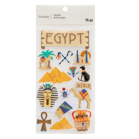 Recollections Egypt Dimensional Stickers, 12 Pack