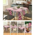 thumbnail image 4 of Square Pink Christmas Tree Tablecloth Stainproof Tablecloths,Wipeable Table Cloth Wrinkle-Free for Round/Rectangle/Oval/Square/Party/Wedding,Snowflake Forest Plaid Leopard Print Dot 60x60, 4 of 6