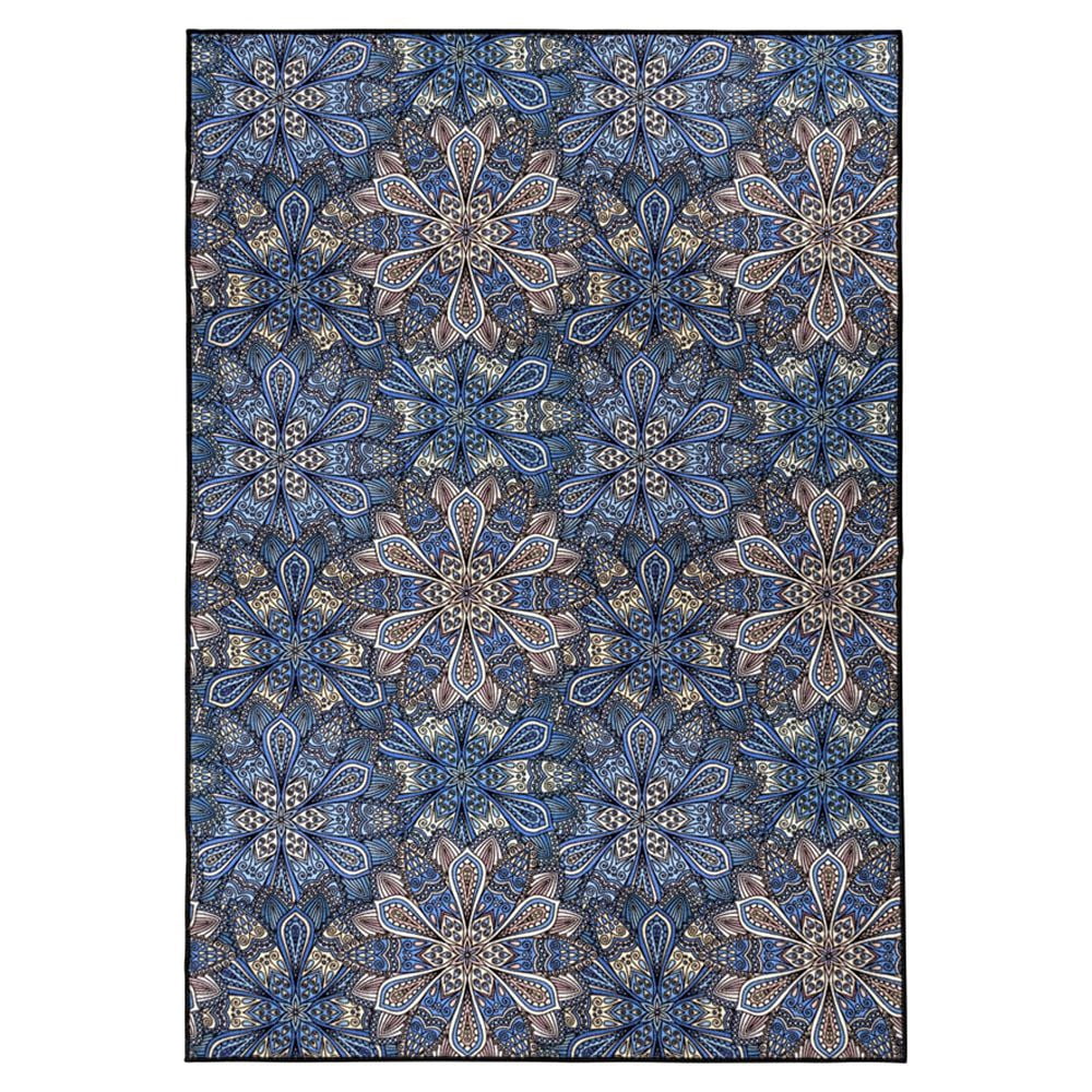Superior Boho Floral Indoor Outdoor Area Rug, 8' x 10', Blue