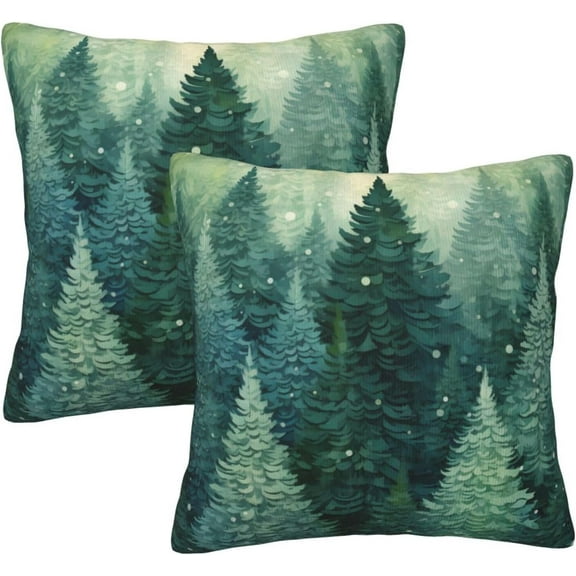 Christmas Pillow Covers Set of 2 20x20 Inch Throw Pillow Covers Christmas Trees Art Decorative Pillow Cases Holiday Square Cushion Covers Pillow Protector for Home Couch Sofa Car
