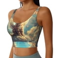 thumbnail image 2 of Daiia Sunshine Cloud Cute Cat Printed Women's Sports Bra, Breathable Activewear Bra with U-Back Design and Removable Pads, Comfortable and Supportive for Yoga, Workout-XX-Large, 2 of 8