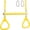 Yellow, variant on Swing Set Stuff Inc. Trapeze Bar with Rings and Coated Chain (Pink)