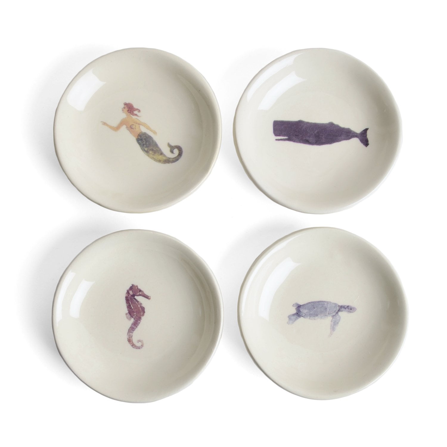 Set of 4 White Porcelain Rectangle Platters Waterside 