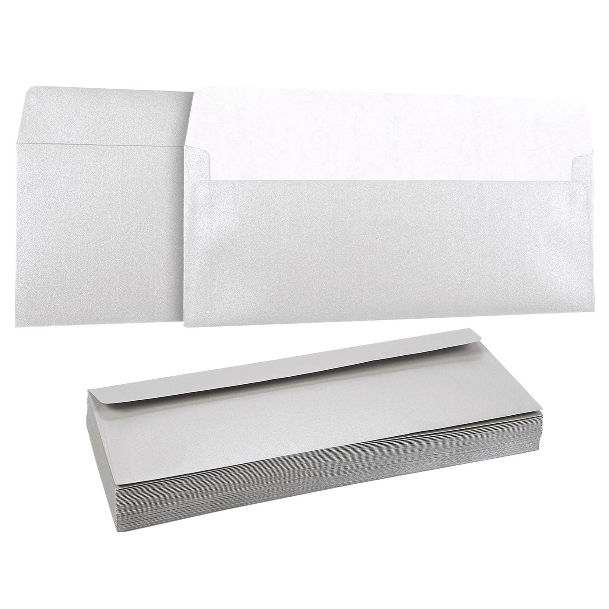 50 Pack 10 Silver Business Envelopes Value Pack Square Flap