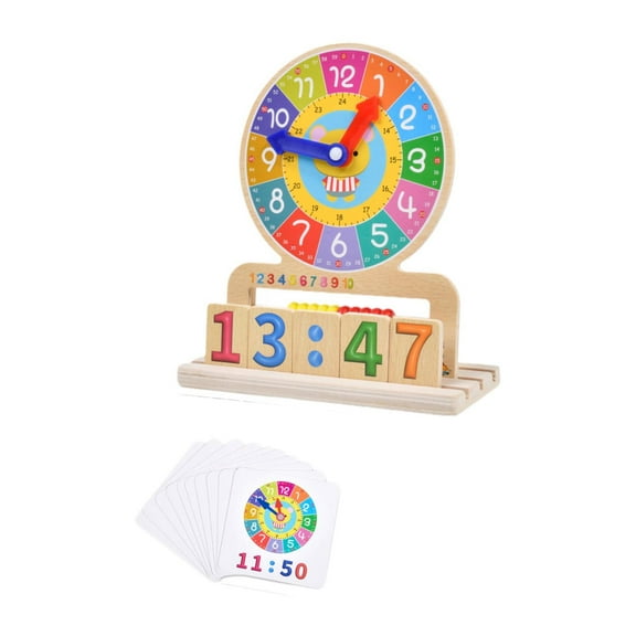 Kokiya Education Clock for Kids Early Learning Wooden Clock Toy Boys and Girls Baby