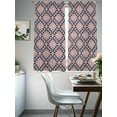 Blue Pink Geometric Sheer Curtains for Living Room Bedroom Vintage