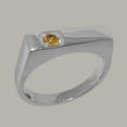thumbnail image 2 of LBG British Made 9k White GoldMens Ring Natural Citrine Band Ring - 33 size options - Size 7.5, 2 of 6