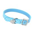 thumbnail image 4 of Collar de perro cachorro con diseño de lunares, collar con colgante de corazón, con hebilla de metal ajustable, cuero de PU suave L Salvador  Collar de perro, 4 of 10