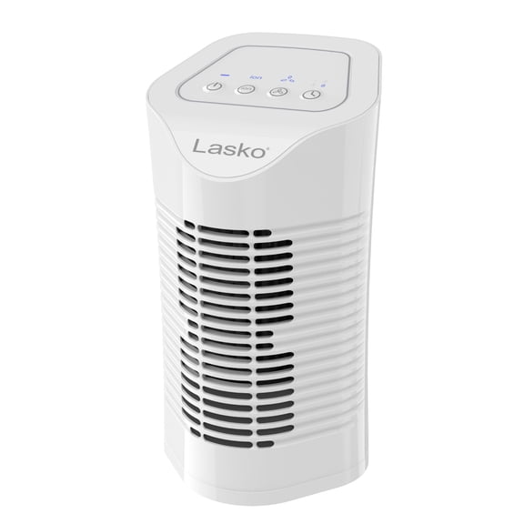Lasko Desktop Air Purifier with 3-Stage Air Cleaning System, Portable House Fan, White