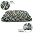thumbnail image 3 of Teal Pet Bed, Vertical Chevron Triangles Abstract Arrow Motifs Zigzag Herringbone Pattern Vintage, Resistant Pad for Dogs and Cats Cushion with Removable Cover, 24" x 39", Multicolor, by Ambesonne, 3 of 4