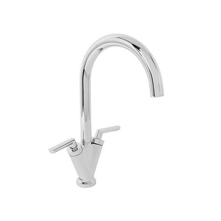 

Kitchen Basin 360-degree Sink Mixer Basin Twin Dual Lever Taps Swivel Chrome Waterfall For Bathroom Kitchen