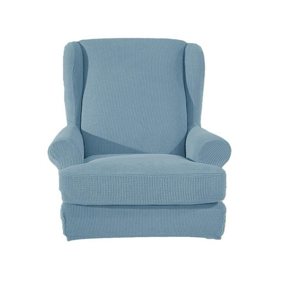 Wing Back Sofa Cover Arm Chair Furniture Slipcover Blue Light Blue