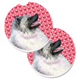 thumbnail image 1 of Keeshond Coeurs Amour & Valentines Jour Portrait Ensemble de 2 Porte-Gobelet Voiture Coaster, 1 of 1
