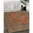thumbnail image 2 of Ahgly Company Indoor Square Traditional Dark Sienna Brown Medallion Area Rugs, 5' Square, 2 of 6