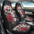thumbnail image 4 of XYZCANDO Skull Rose Car Accessories for Woman Breathable Car Seat Covers Easy Install Thin, for Auto Truck SUV, 4 of 10