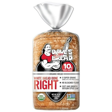 (1 pack) Dave s Killer Bread White Bread Done Right Artisan-Style Organic White Bread 24 oz Loaf
