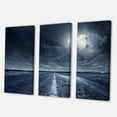thumbnail image 3 of Designart ' Cloudy Full Moon Over Asphalt Road I ' Nautical & Coastal Canvas Wall Art Print, 3 of 3