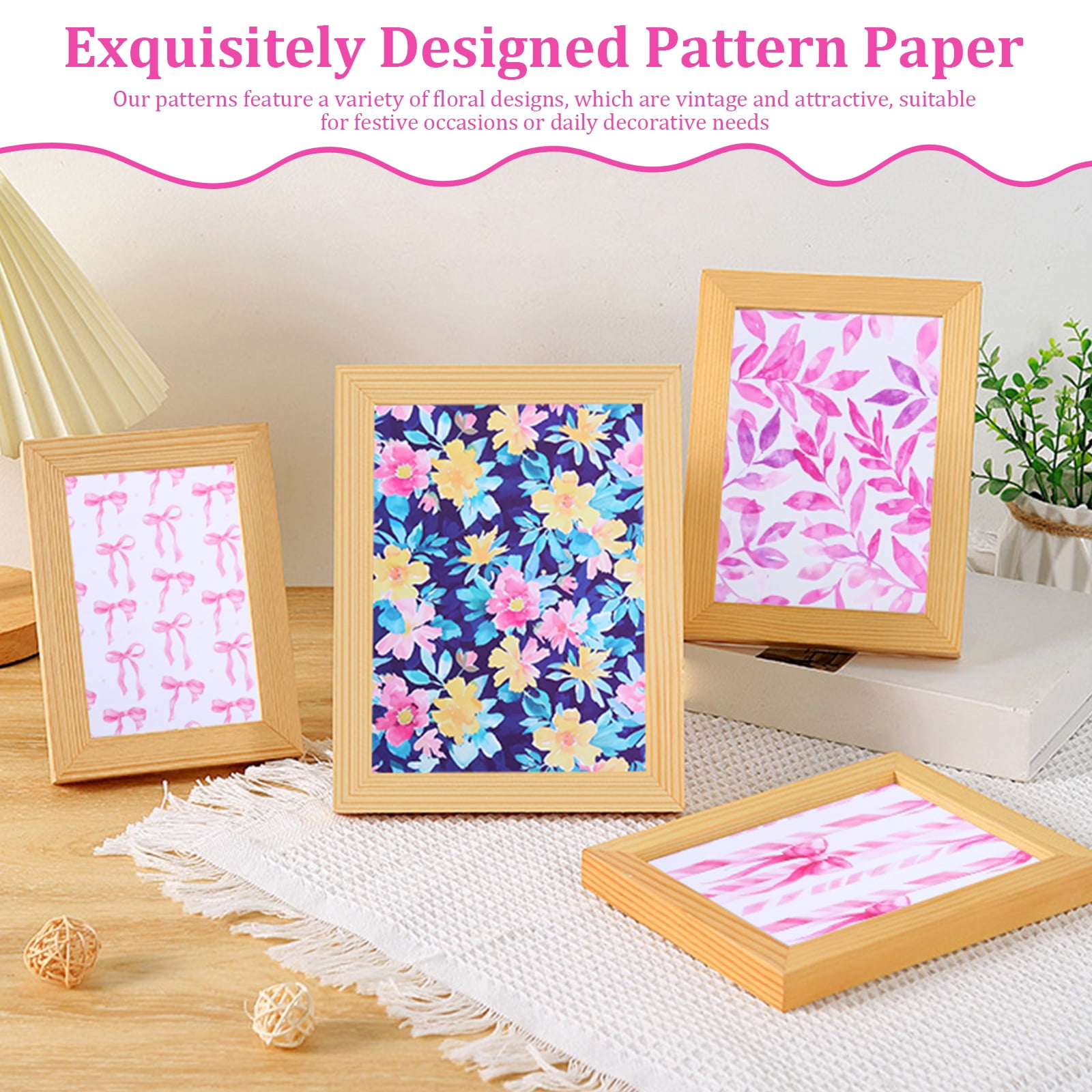 Atopoler 24 Themes Vintage Floral Scrapbook Paper Set,Double Sided Decorative Craft Paper for Birthday DIY Card,48Pcs,11.81 x 11.81 inches