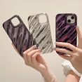 thumbnail image 2 of Cute Curly Wave Case for iPhone 15 6.1 inches,Water Ripple Phone Case Slim Shockproof Satin Glossy Cover for Girls Women Silicone 3D Non-Slip Case-Metallic Silver, 2 of 12