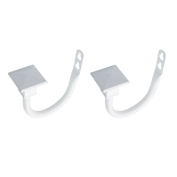 2 sujetadores de cortinas en forma de U, ganchos de hierro para cortinas, decoración de ventanas Blanco