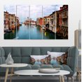 thumbnail image 1 of Retro Style Grand Canal at Sunset - Landscape Photography Canvas Print, 1 of 3