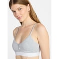 thumbnail image 3 of No Boundaries Women's Cotton Jersey Triangle Bralette w/Buttons Sizes XS-XXXL, 3 of 5
