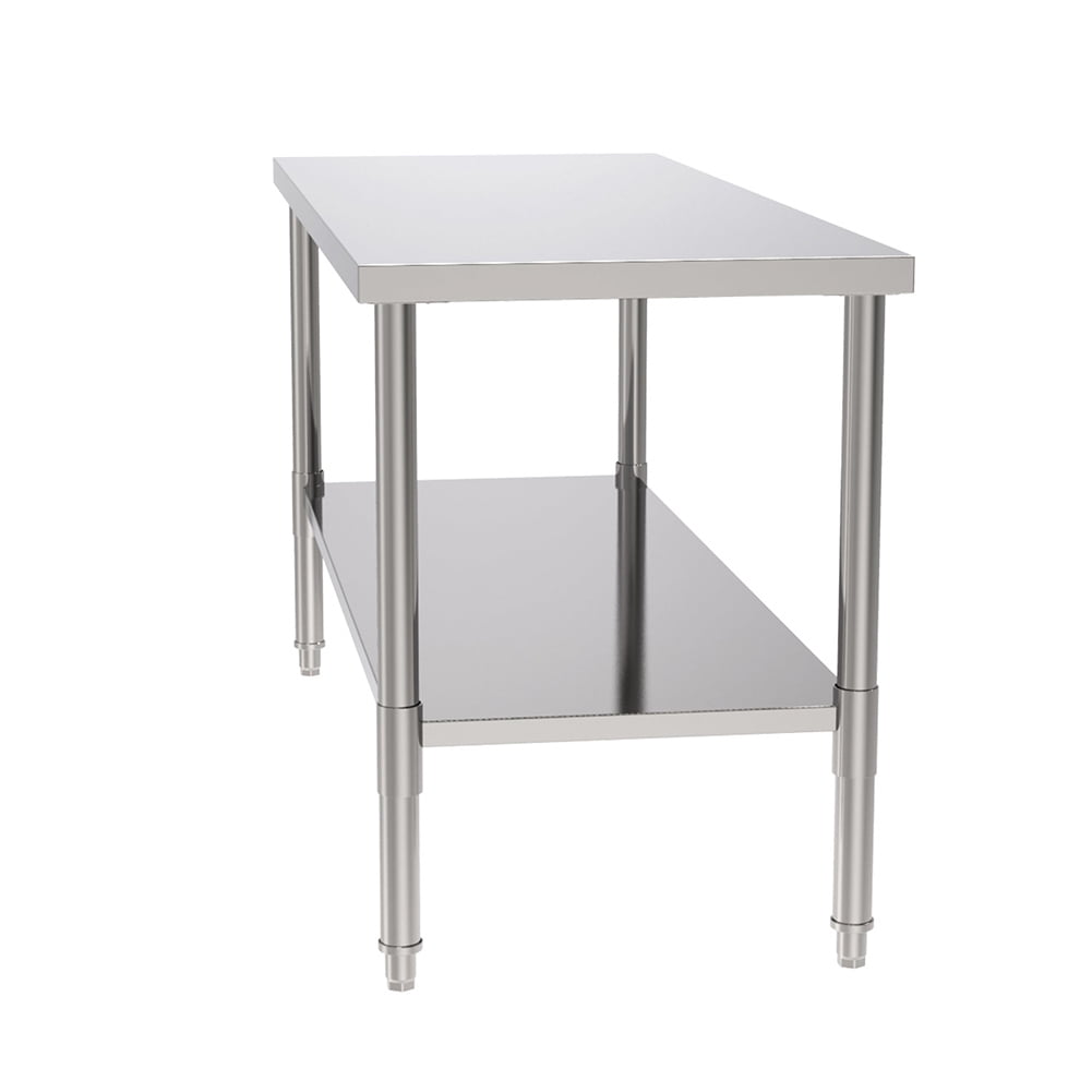 Kepooman Kitchen Modern Stainless Steel Rectangle Table with Shelf for Prep & Work, 24" x 60" Silver Kepooman Kitchen Modern Stainless Steel Rectangle Table with Shelf for Prep & Work, 24" x 60" Silver