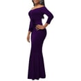 thumbnail image 2 of Bodycon Long Sleeve Dresses for Women Formal Off Shoulder Sexy Split Party Mermaid Dress with Zippe, 2 of 7