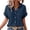 Navy, variant on Shirt Women Batwing Sleeve Patch Pocket Double Layer Wrinkle Fabric Casual Daily Work Commute Blouse