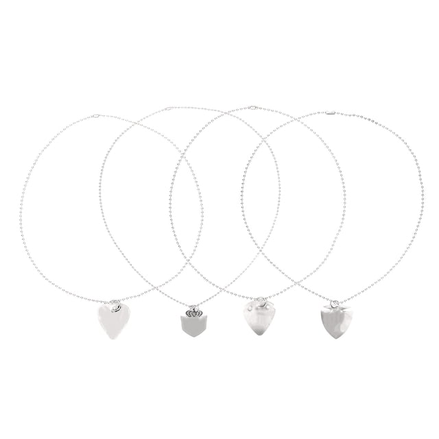 4Pcs Guitare Pic Collier en Acier Inoxydable Alliage d'Aluminium Slick Surface Pic Plectrum Collier 50cm Circonférence