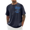 thumbnail image 1 of Birdeem Chemises pour Hommes Imprimé Col Rond Mode Décontractée Manches Courtes Blouses, 1 of 10