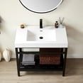 thumbnail image 3 of Ablitas 35.8 in. Rectangular White Composite Granite Stone Console Bathroom Sink, 3 of 6