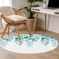 thumbnail image 4 of Round Rugs 3Ft, Turquoise Eucalyptus Leaves Round Area Rug Washable Indoor Throw Carpet, Watercolor Floral Leaf Small Non Slip Circle Rug for Bedroom Living Room Home Decor Aesthetic, 4 of 8
