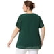 thumbnail image 5 of Blude talgrande pamujer Puntos suizos Cuello redondo Blusas lindas básicas Verde Oscuro XXL, 5 of 6