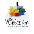 thumbnail image 1 of ¡Gran oferta! Letrero de puerta de madera de bienvenida, colgador de letrero de puerta de bienvenida para Festival del Día del Orgullo, 1 of 8
