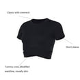 thumbnail image 3 of DREAM SLIM Short Sleeve Crop Tops for Women Tummy Cross Fitted Yoga Running Shirts Gym Workout Cropped Tank Tops, 3 of 6