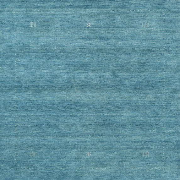 Ahgly Company Indoor Square Contemporary Blue Green Abstract Area Rugs, 6' Square