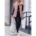 thumbnail image 5 of Women Floral Printed Puffer Vest Stand Collar Zip‑Up Sleeveless Quilted Jacket with Pockets, 5 of 6