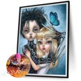 thumbnail image 2 of Cuadros Decorativos 5D bricolaje taladro redondo completo diamante pintura niña Kit decoración del hogar arte artesanía Wdftyju  de costura negro 4 estilos, 2 of 8