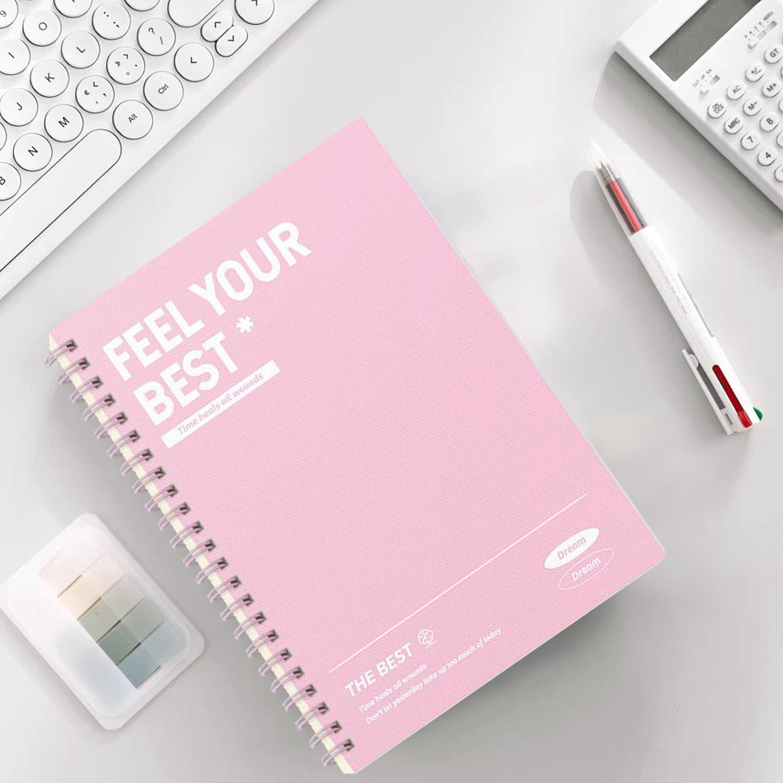 HBBKVI 2 Pack Notebook, A5 Horizontal Thickened Coil Notebook Excerpt Colorful Plastic Cover Notebook Quality Writing Paper No Additive