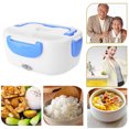 thumbnail image 3 of Dual Use Electric Heated Lunch Box Stainless Steel Lunch Box Set Rice Container Dinnerware Food Heater Warmer Free Shipping Purple, 3 of 6