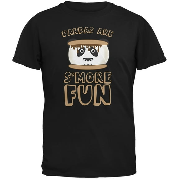Pandas Are S'More Fun Black Adult T-Shirt - 2X-Large