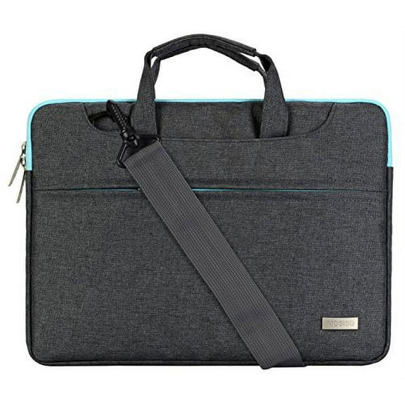 Laptop Shoulder Bag for 13-13.3 Inch MacBook Pro, MacBook Air, Notebook Polyester Briefcase Sleeve Case Cover Handbag with Back Belt for Trolly Case,Gray