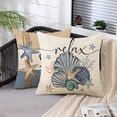 thumbnail image 5 of Beach Coastal Pillow Covers 18 x 18, Seashell Starfish Ocean Theme Decorative Pillow Covers, Home Sweet Home Throw Pillow for Cushion Sofa Bed Home Decor, 5 of 6
