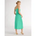thumbnail image 2 of Scoop Women's Satin Midi Slip Dress with Side Slit, Sizes XS-XXL, 2 of 3