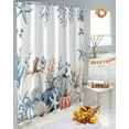 thumbnail image 6 of White Navy Orange Pumpkin Shower Curtains for Bathroom, Coastal Starfish Coral Shell Fall Leaf Waterproof Fabric Shower Curtain for Bathroom Bathtub Decoration, Machine Washable, 60"x72", 6 of 9